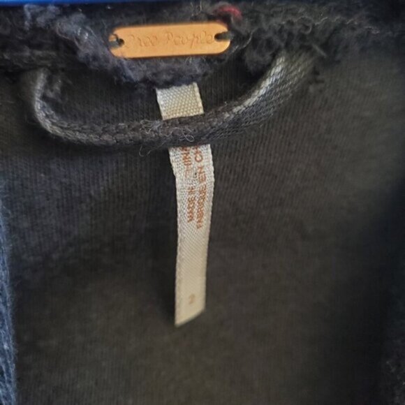 Free People Black Comb Waterfall Draped Moto Jacket Size 2 - Picture 12 of 13